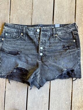 torrid Black Distressed High-Rise Jean Shorts